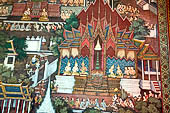 Bangkok Wat Arun - The wall murals inside the ubosot ordination hall illustrate the story of the last ten icarnation of Lord Buddha. 